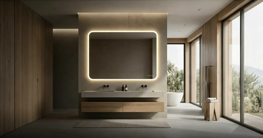 Frameless Siena Mirror with LED Light for Hotels